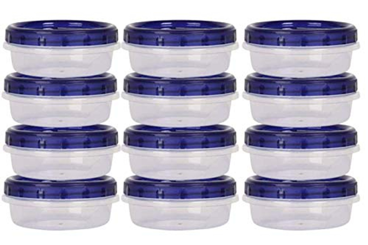 HomeyGear 12 Pack Small Twist Top Food Storage Containers Leak Proof,  Airtight Storage Canisters with Screw & Seal Lids BPA Free, Stackable,  Reusable
