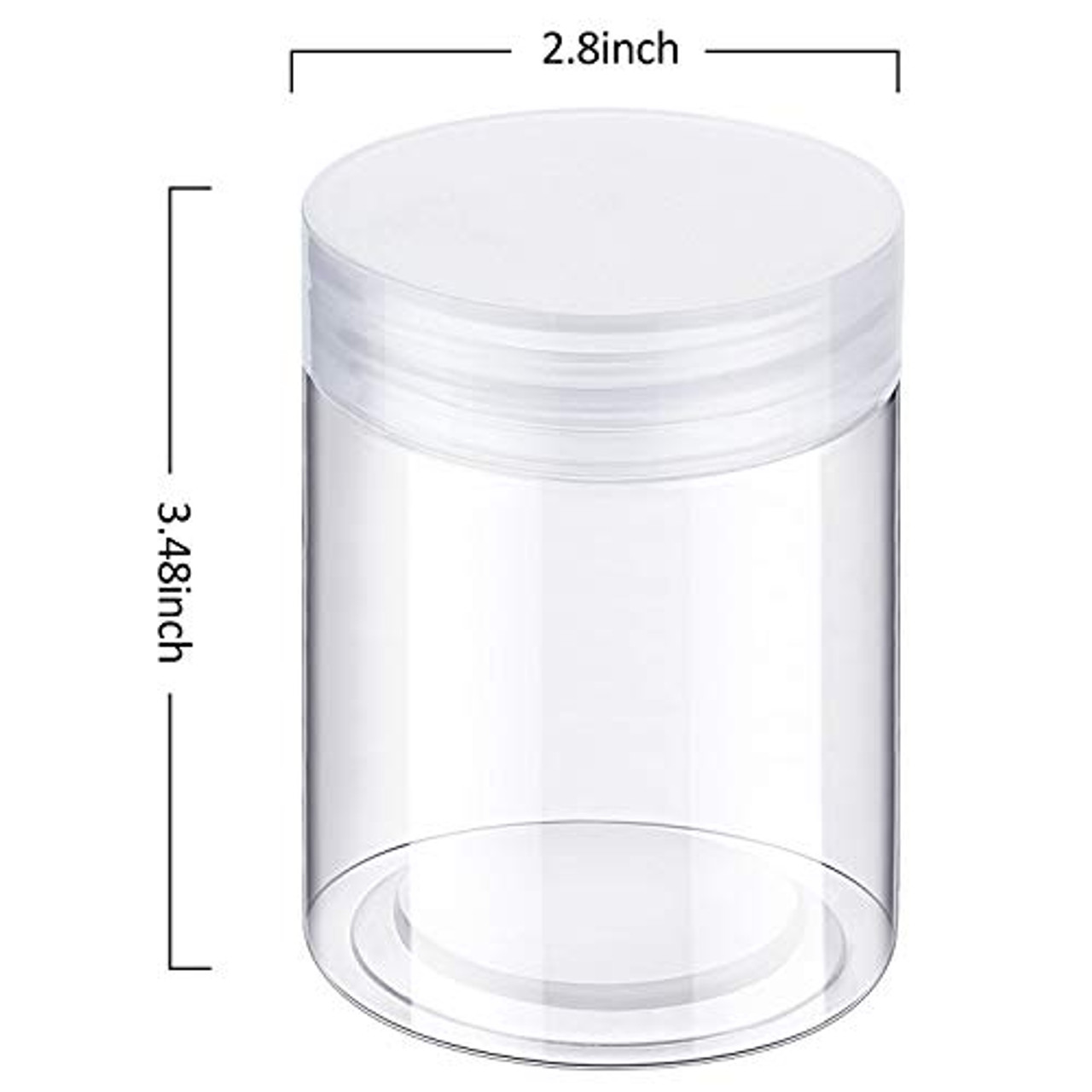 6 Pack Plastic Pot Jars Round Clear Leak Proof Plastic Cosmetic Container  Jars with Lid for Travel Storage Make Up, Eye Shadow, Nails, Paint, Jewelry