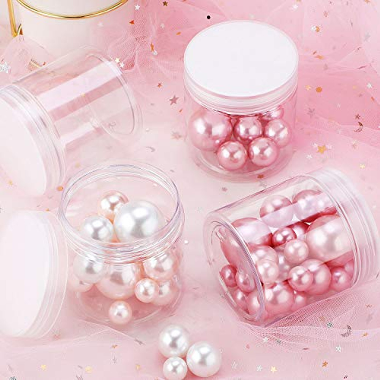 18 Pack 3 oz Plastic Pot Jars Round Clear Leak Proof Plastic Cosmetic  Container Jars with black Lids for Travel Storage Make Up, Eye Shadow,  Nails