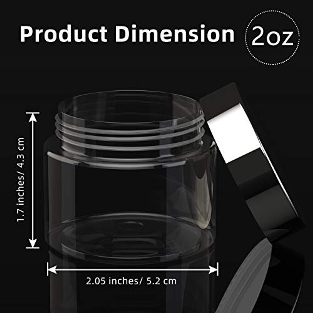 16 Pieces 60 ml/ 2 oz Round Clear Leak Proof Plastic Container Jars with  Lids Plastic