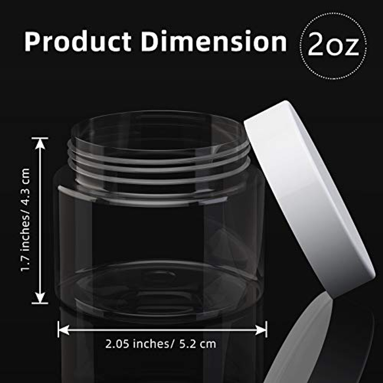 16 Pieces 60 ml/ 2 oz Round Clear Leak Proof Plastic Container Jars with  Lids Plastic Slime Jars Empty Slime Storage Containers Refillable Storage  Favor Jars for Travel Cosmetic Lotion Creams (White)