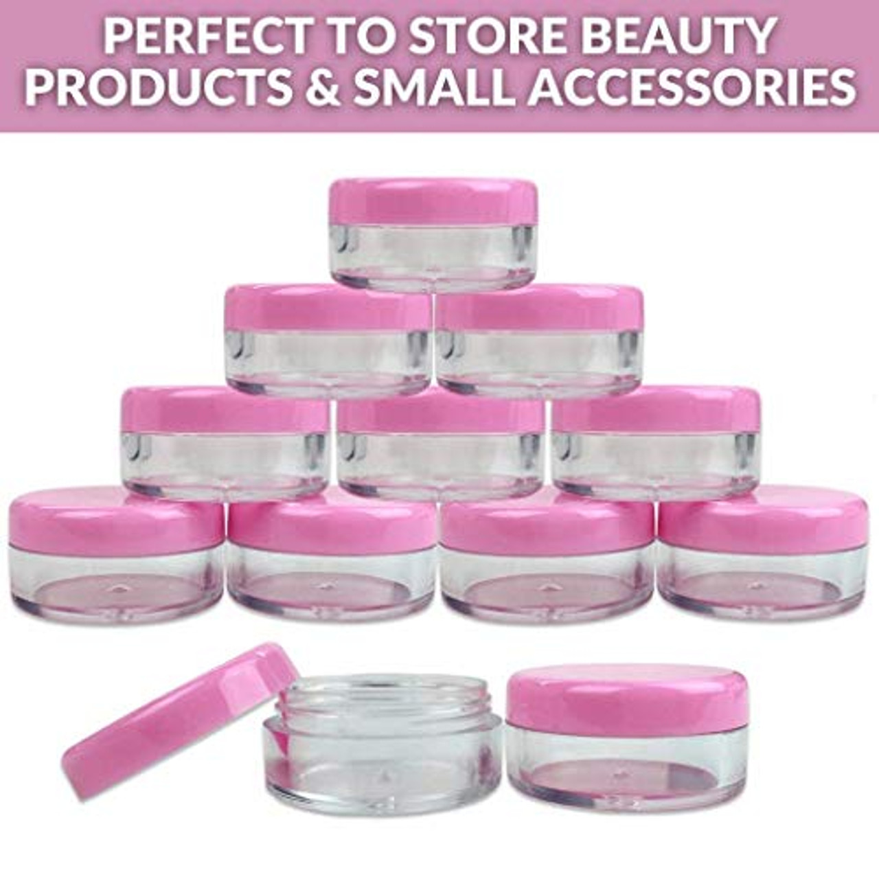 5ml/5g Small Containers With Lids - 35Pcs Plastic Jars With Lids (Pink) - Small  Plastic Containers With