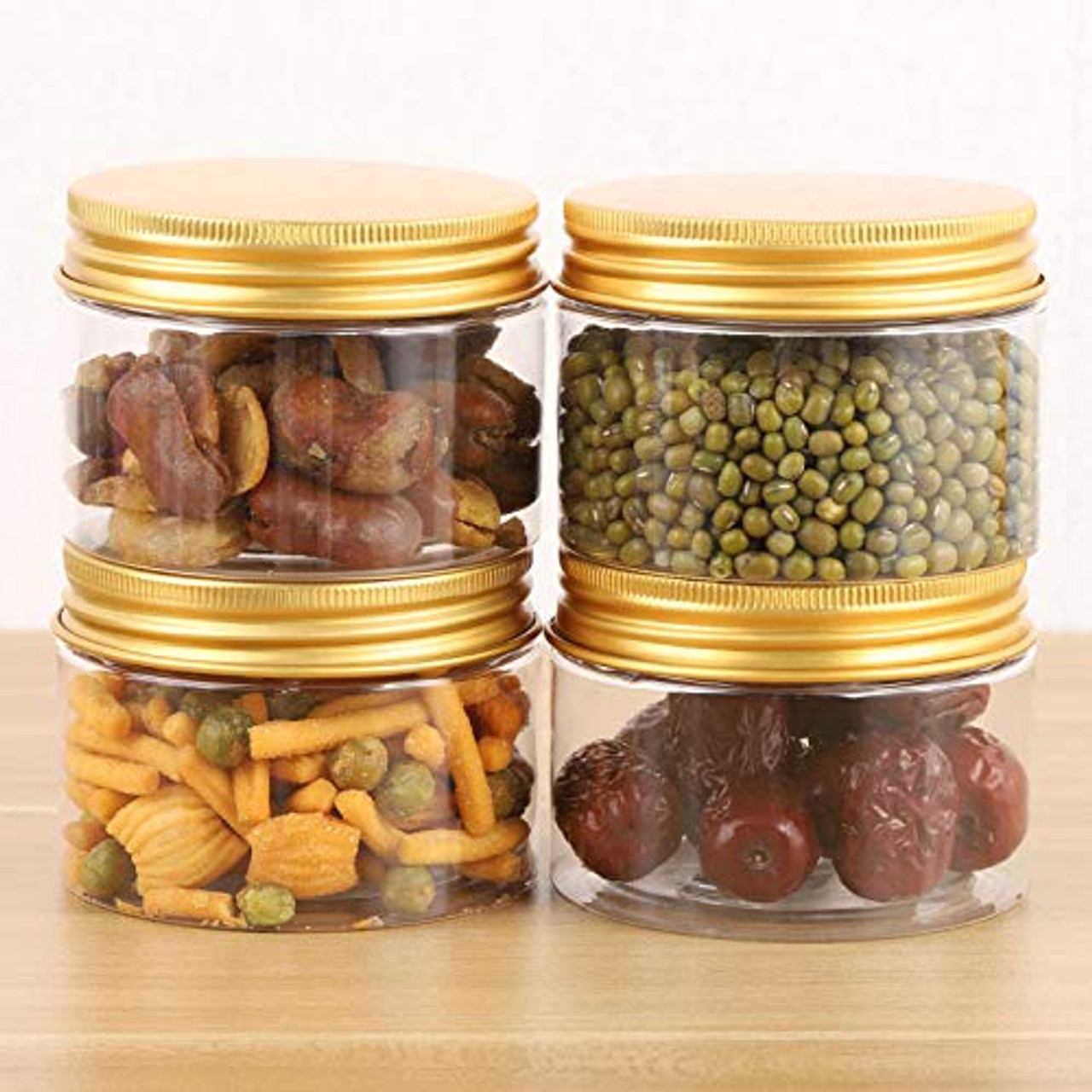 Small Round Storage Jars with Bright Lids - 12 Pc.