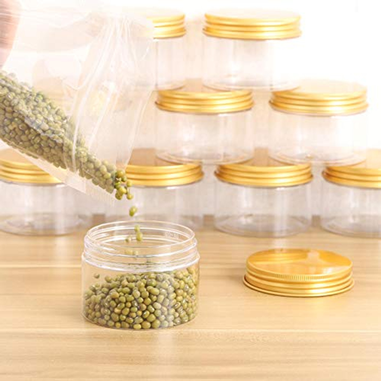 Plastic Storage Jars Round Empty Clear Slime Containers - Temu