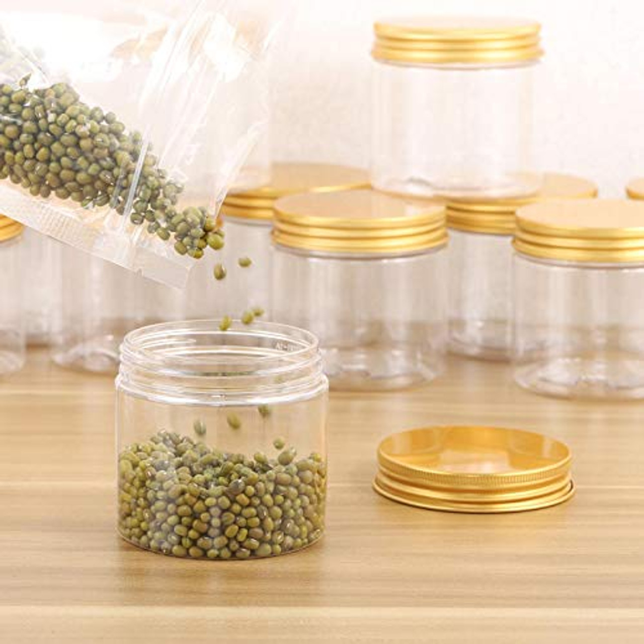 180ml Square Glass Jars With Lids (6 oz)