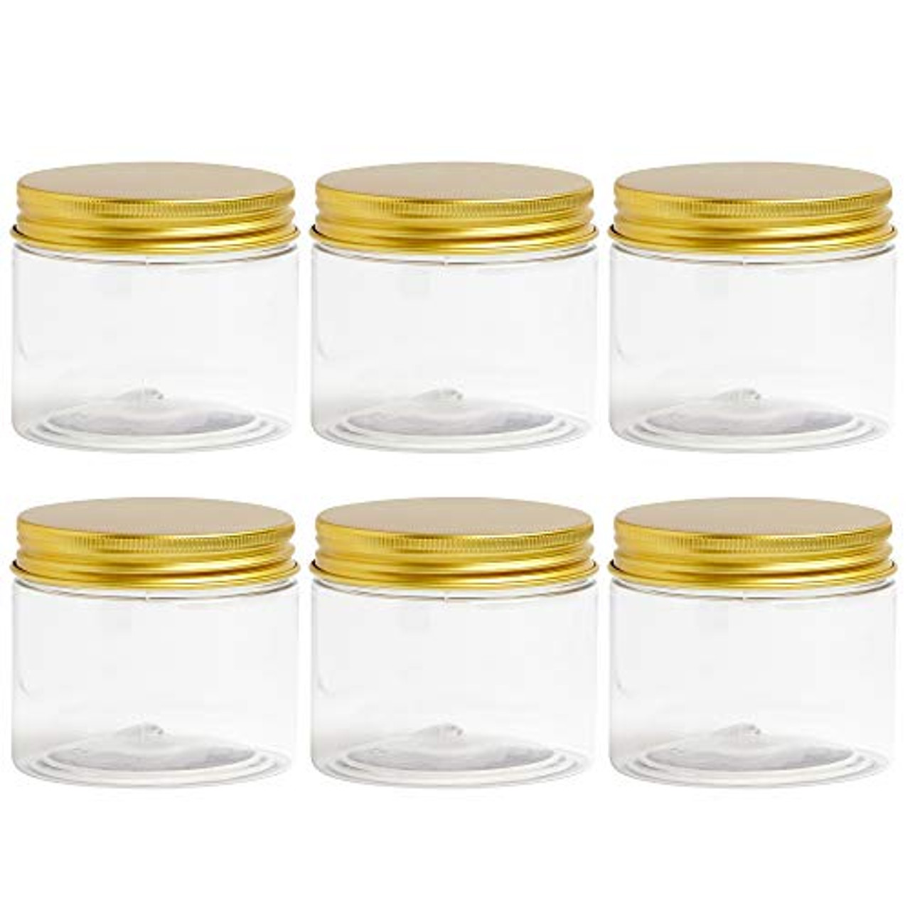 Nakpunar 6 pcs, 2 oz Mason Glass Jars with Gold Lids  Small glass  containers, Mini glass bottles, Glass mason jars