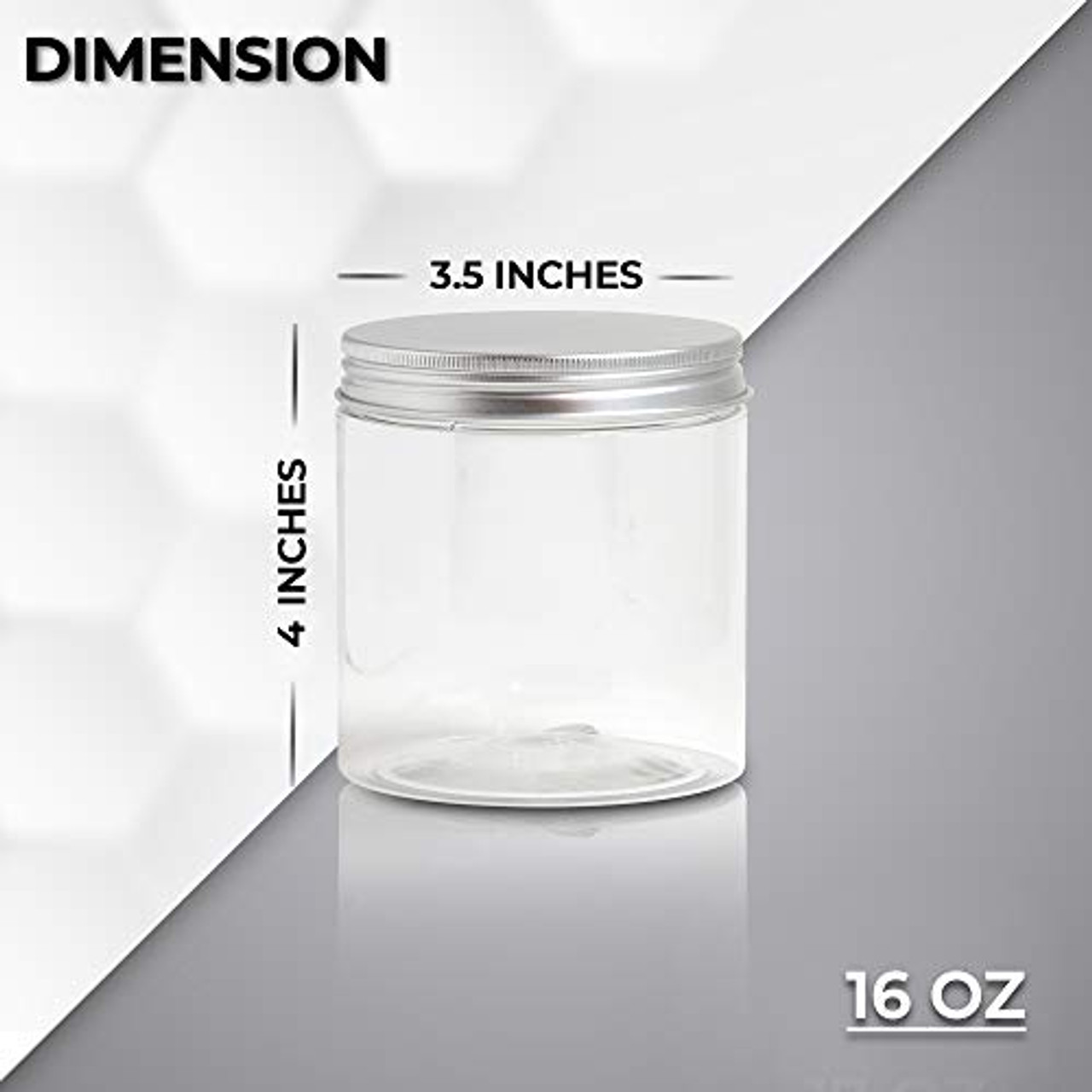 16 oz Clear Glass Jar with Silver Lid