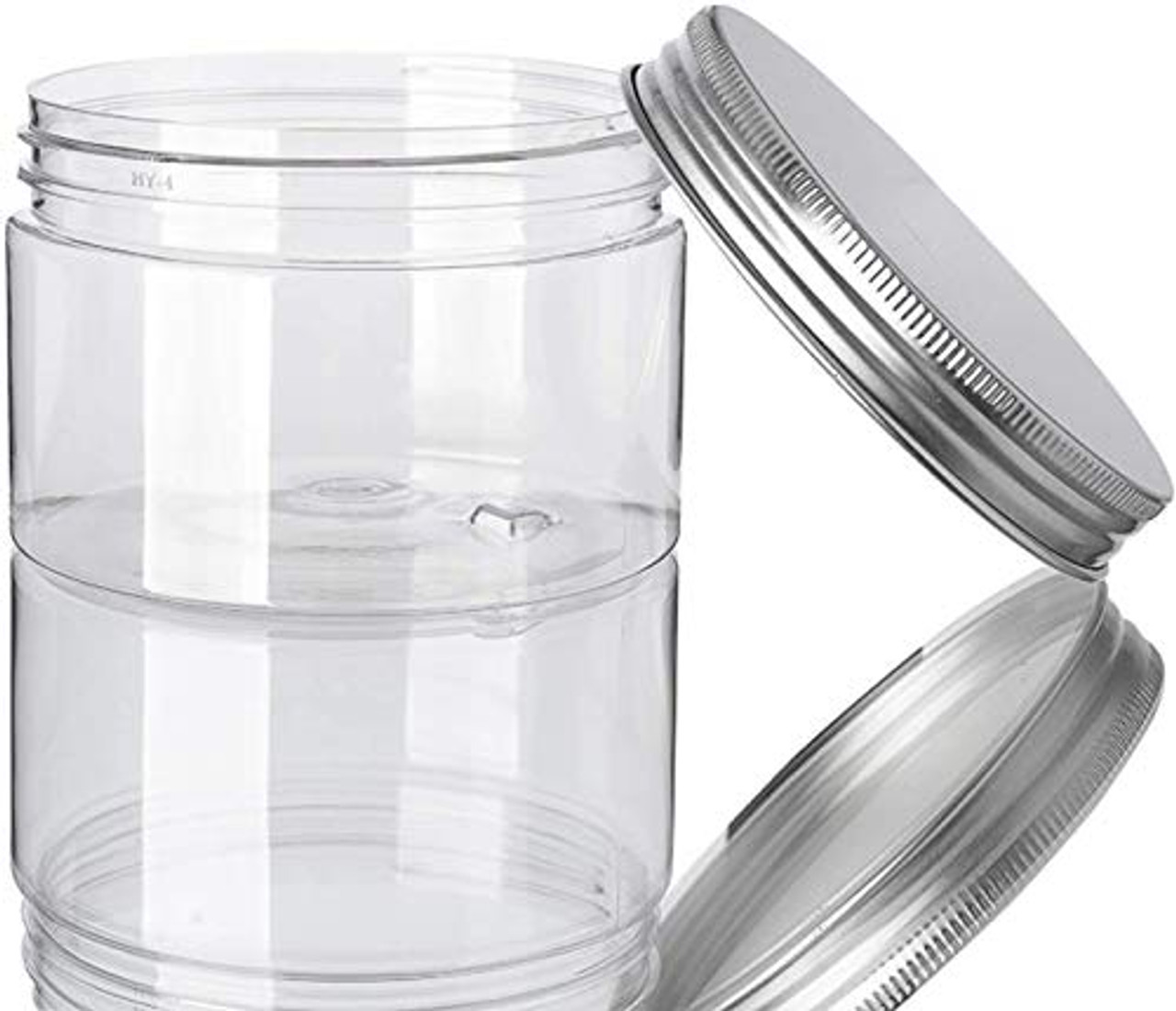 CSBD 16 Oz Clear Plastic Mason Jars With Ribbed Liner Screw On Lids, Wide  Mouth, ECO, BPA Free, PET Plastic, Made In USA, Bulk Storage Containers, 6