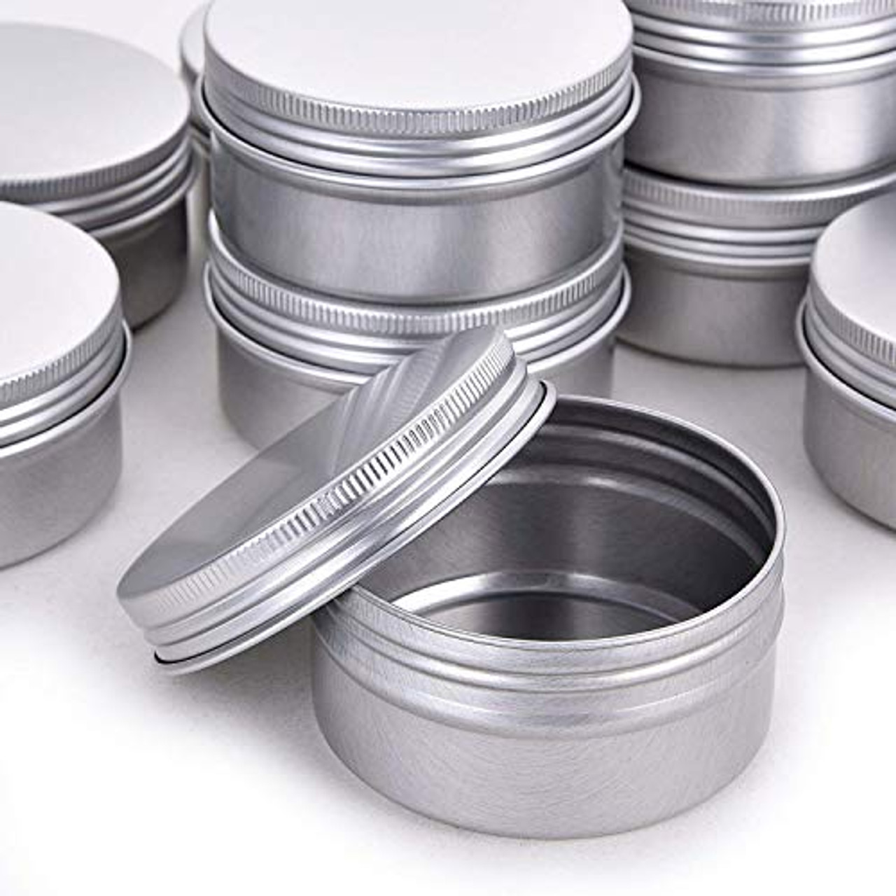 Empty Metal Tins With Lids, 4 Oz Tins Sets of 10 or 48, Round Tins, Small  Metal Tins, Empty Candle Favor Spicetins 