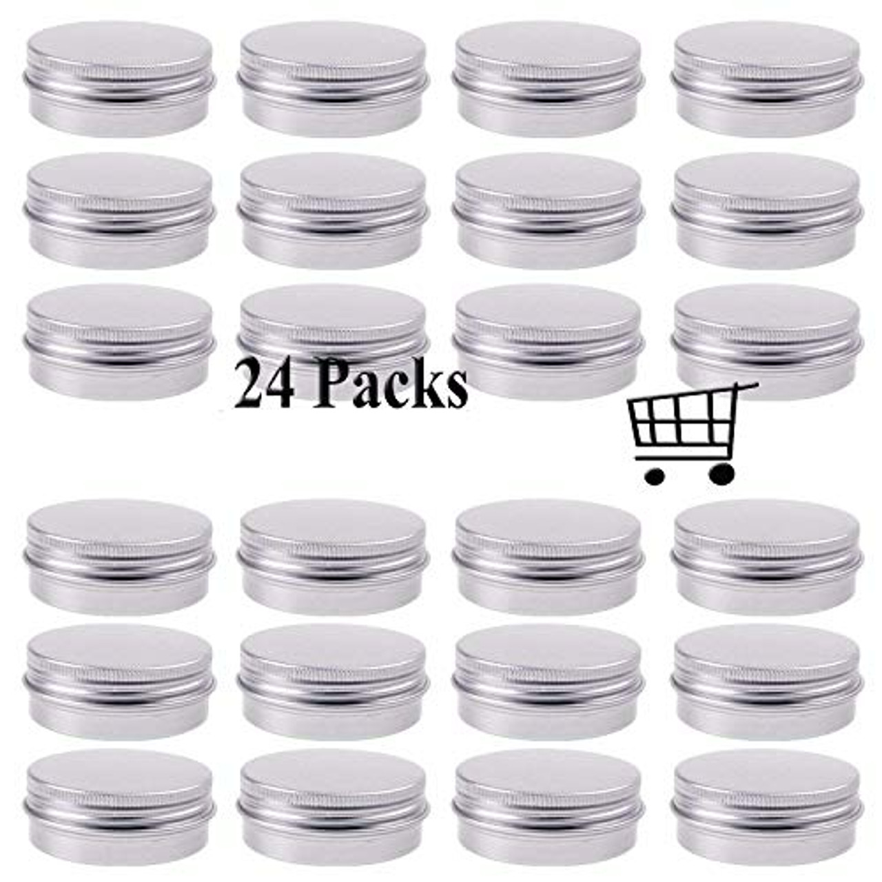 30 ml（1 oz） Silver Aluminum Round Lip Balm Tin Storage Jar