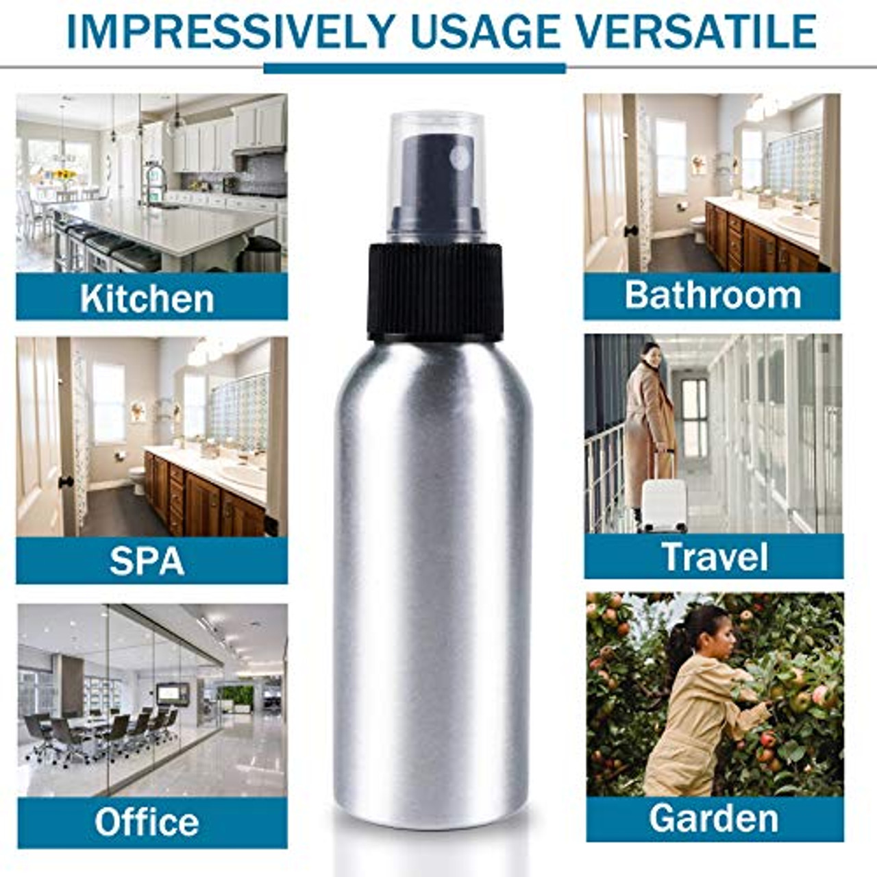 50ml Clear Glass Perfume Bottle Portable Travel Spray Bottle 100ml  Refillable Cosmetics Empty Aluminum Spray Head