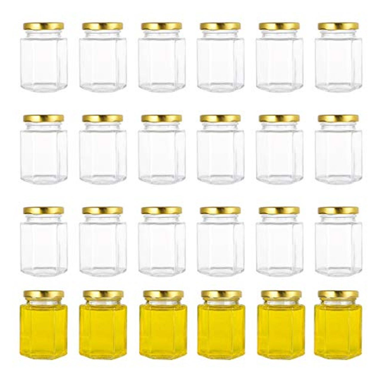 Hexagon Glass Jars 3oz Mini Jar Lids Honey Jams Wedding Favors Gift 24 Packs New Hexagon Glass Jars 3oz Mini Jar Lids Honey Jams Wedding Favors Gift 24 Packs New