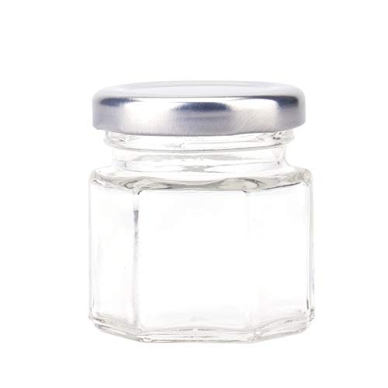 Hexagon Jars Gold Lid (15pcs, 1.5 oz) Hexagon Glass Jars with Gold  Plastisol Lined Lids for