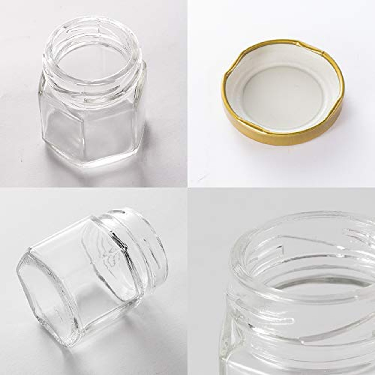 Encheng 8 OZ Glass Jars with Metal Lids,Clear Round Empty Candle Jars with  Airtight Lids,Small Mason Canning Jars for Food,Candle,Honey,Candy,30 Pack.