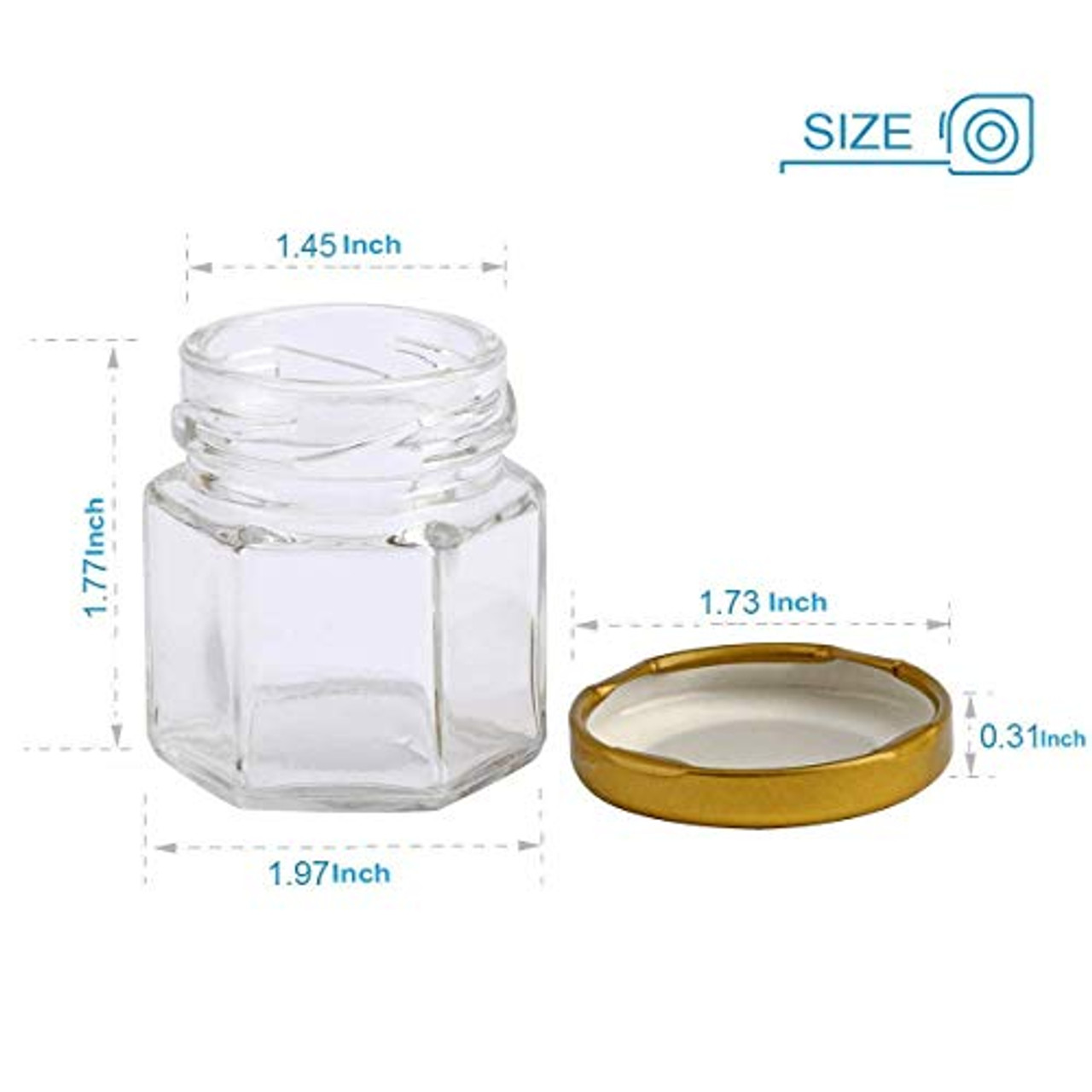 Encheng 8 OZ Glass Jars with Metal Lids,Clear Round Empty Candle Jars with  Airtight Lids,Small Mason Canning Jars for Food,Candle,Honey,Candy,30 Pack.