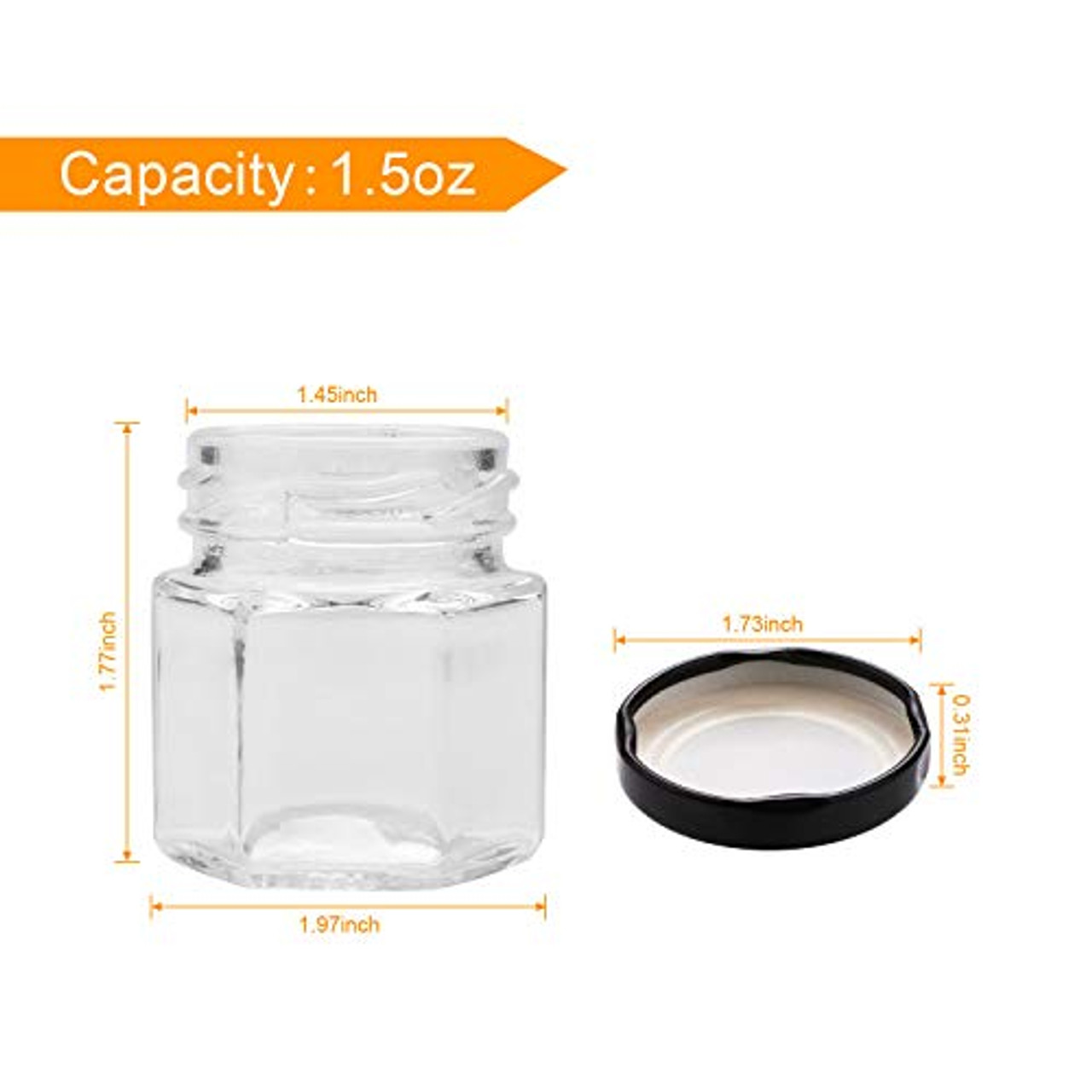 Encheng 8 OZ Glass Jars with Metal Lids,Clear Round Empty Candle Jars with  Airtight Lids,Small Mason Canning Jars for Food,Candle,Honey,Candy,30 Pack.