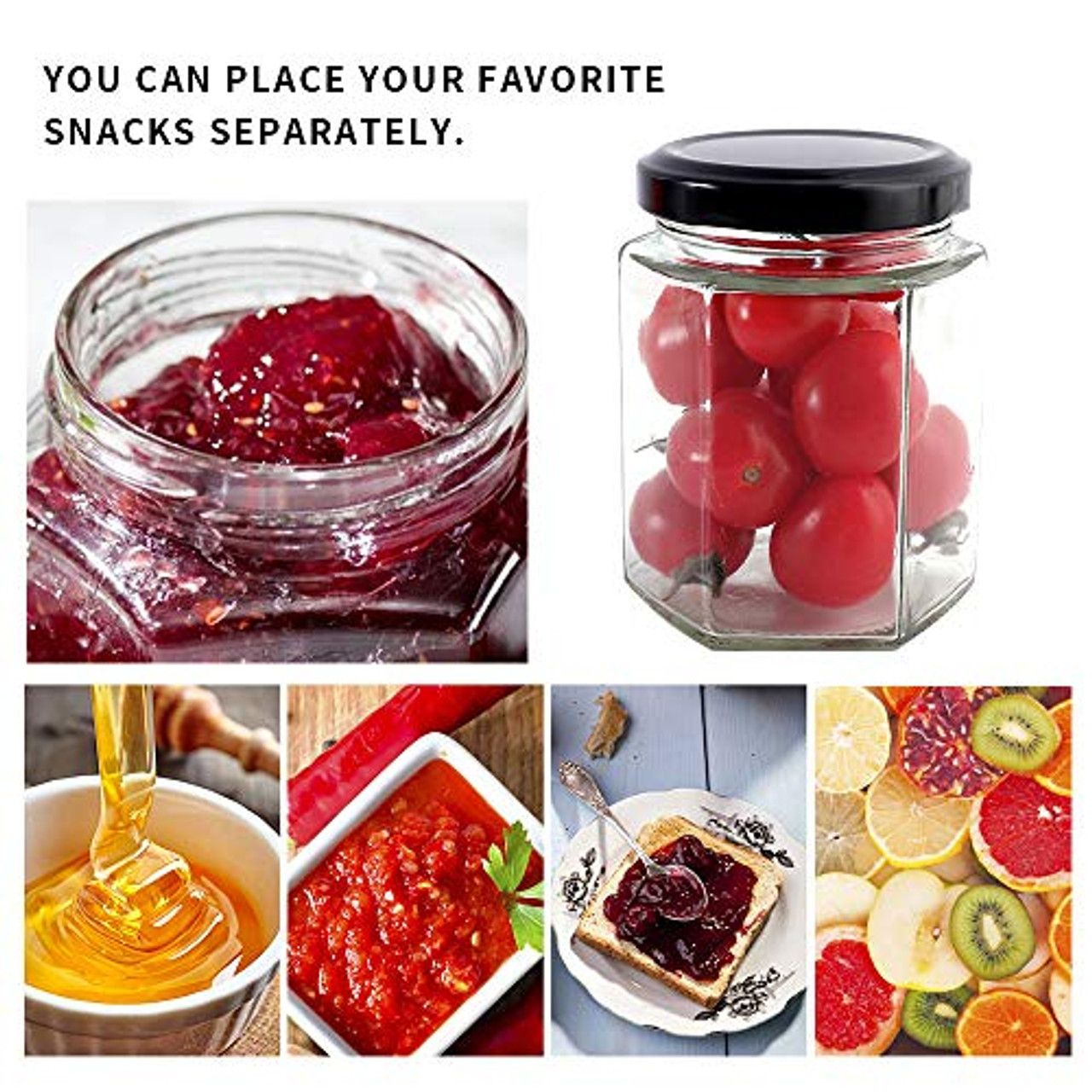 CycleMore Cyclemore 15 Pcs 6Oz Glass Spice Jars Bottles, Square