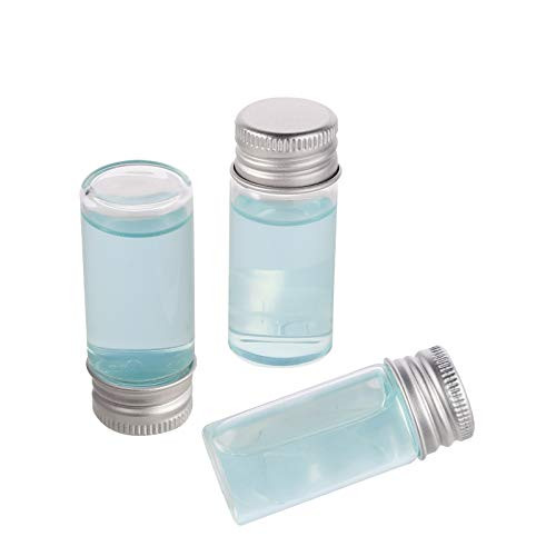 10ml Glass Sample Vials Liquid Clear Small with Screw Caps and Plastic