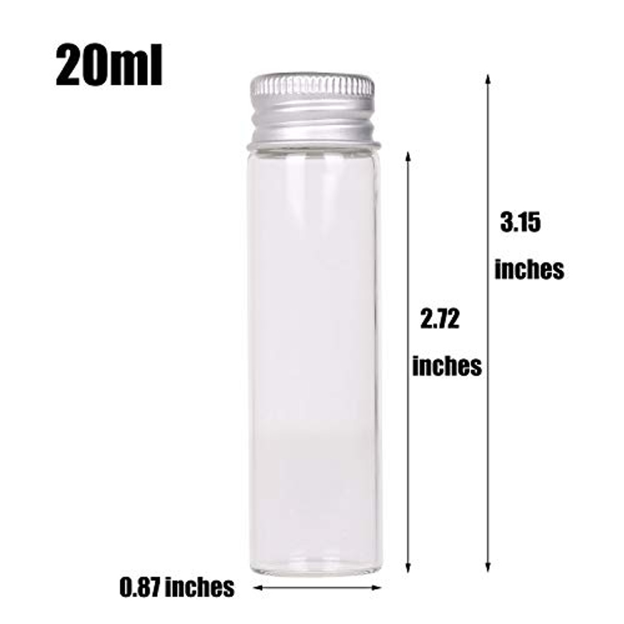  MaxMau 100 Sets Small Glass Bottles with Aluminum Cap
