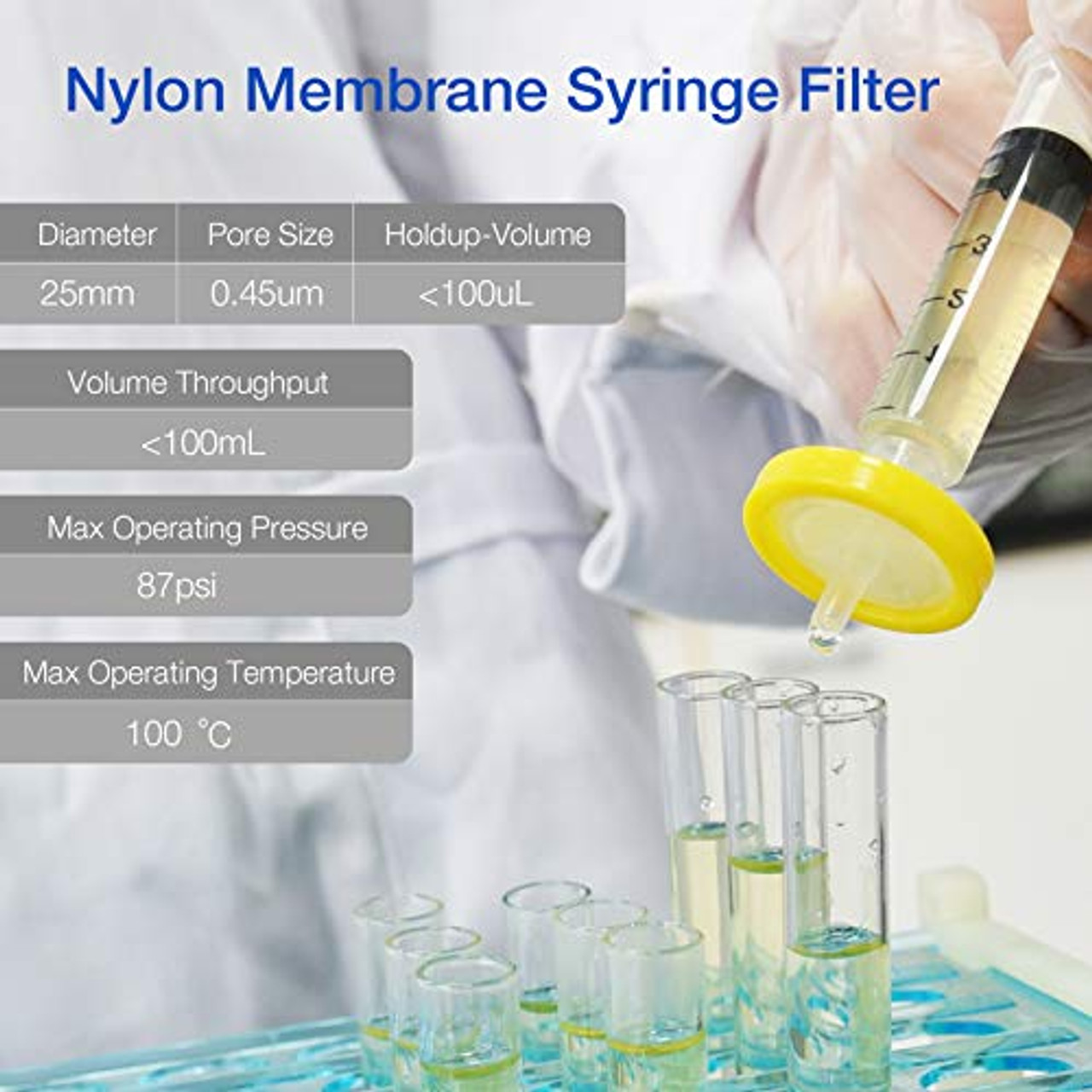 Cnw 25mm Organic Nylon Syringe Filter for HPLC Lab Filtration - China Nylon  Syringe Filter, Disposable Syringe Filter