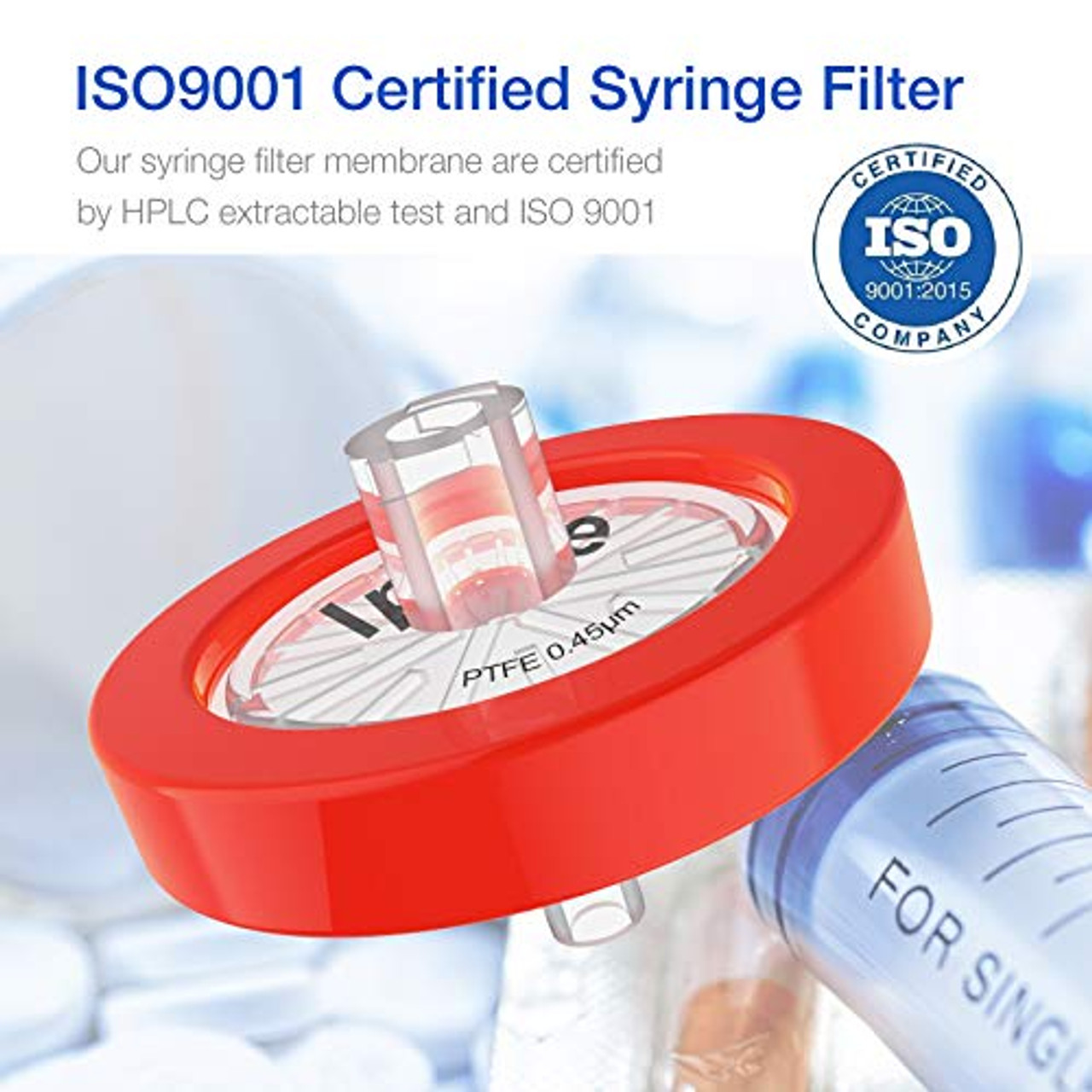 10pcs Syringe Filter Nylon Membrane, Low-Extractable Non-Sterile Syringe  Lab Filters for Sensitive HPLC Detectors, 25mm Diameter 0.45um Pore Size  Filtration by Albert's Filter