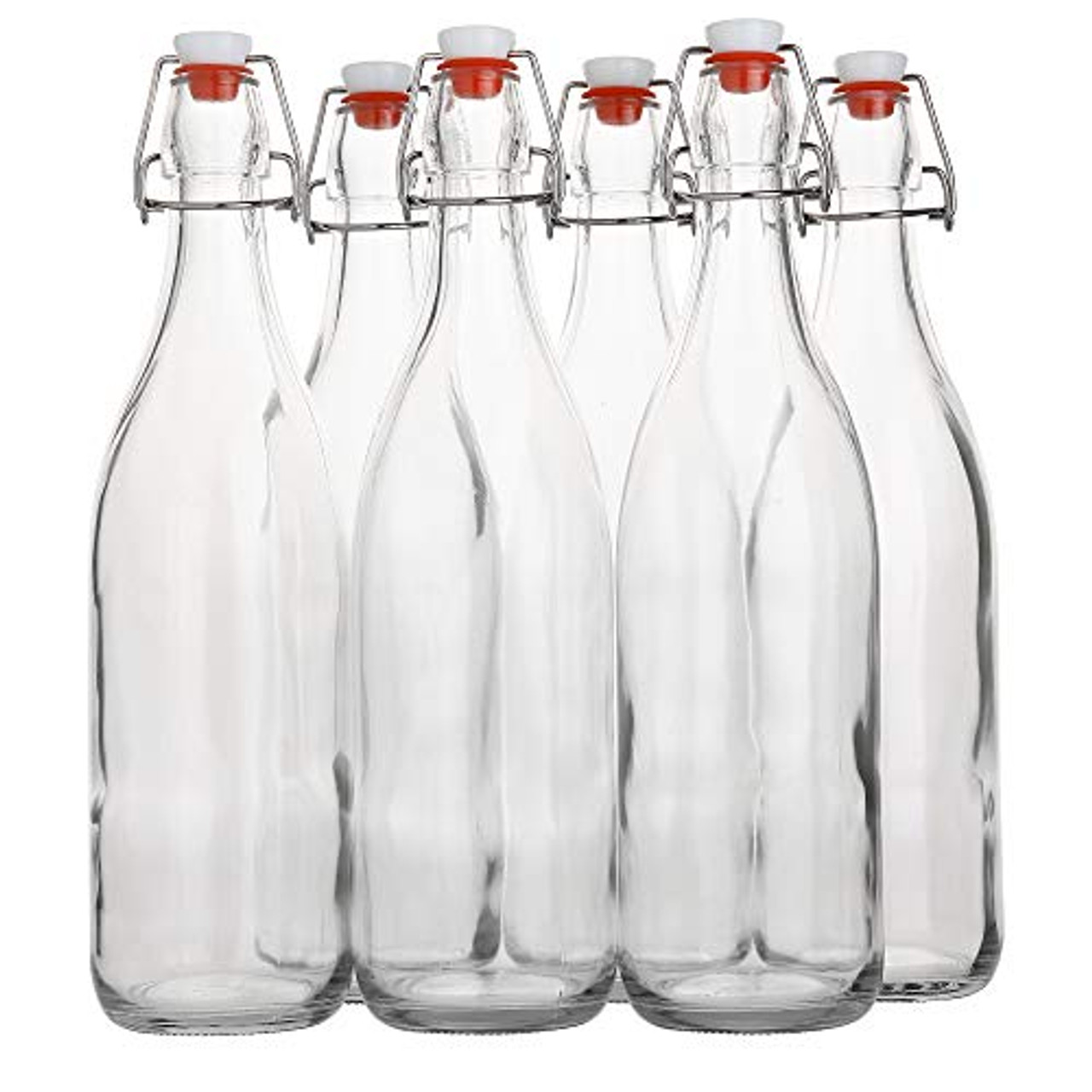  AYL Flip Top Glass Bottle [1 Liter / 33 fl. oz.] [Pack of 4] –  Swing Brewing Bottle with Stopper for Beverages, Oil, Vinegar, Kombucha,  Water, Soda, Kefir – Airtight Lid