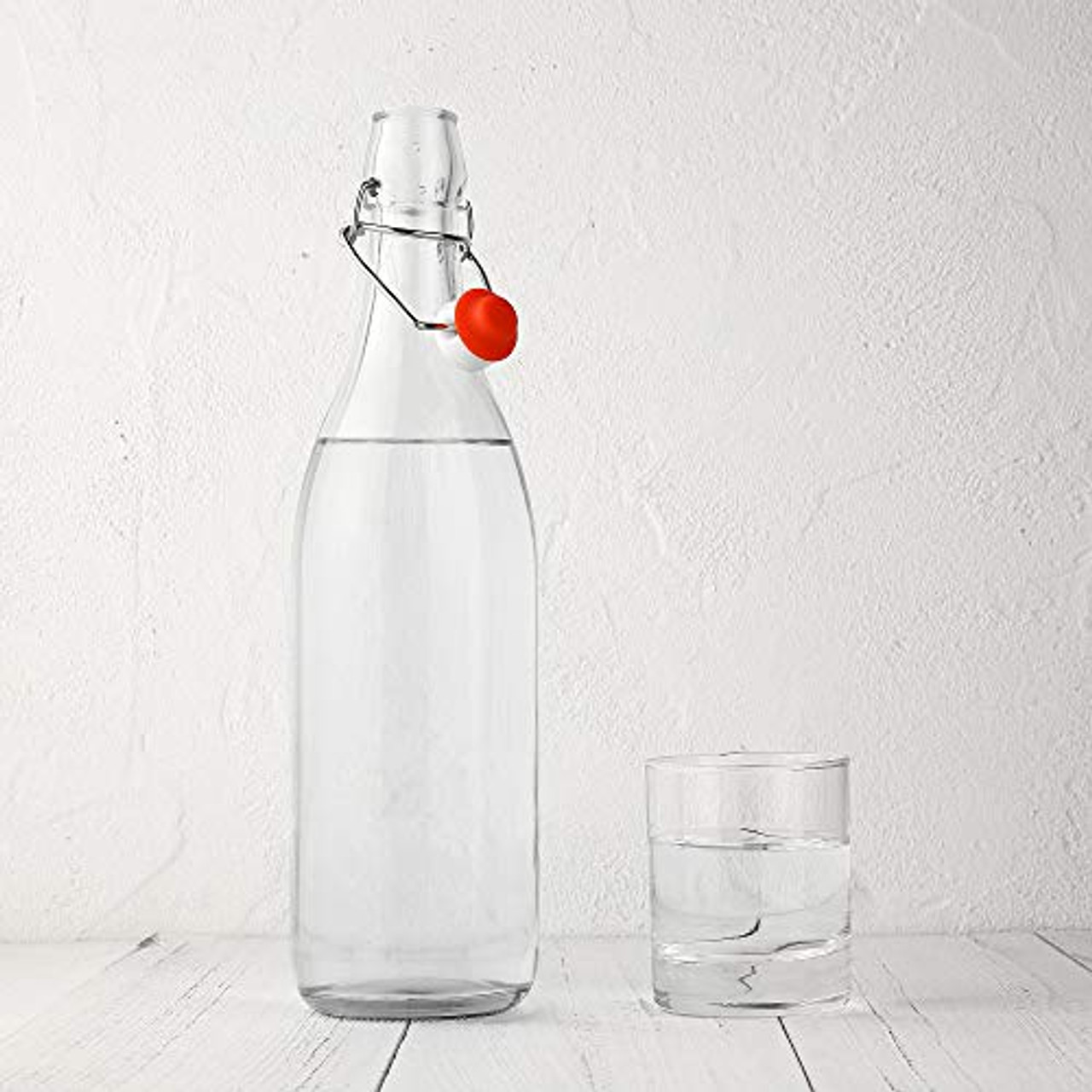 AYL Flip Top Glass Bottle [1 Liter / 33 fl. oz.] [Pack of 4] – Swing  Brewing Bottle with Stopper for…See more AYL Flip Top Glass Bottle [1 Liter  / 33