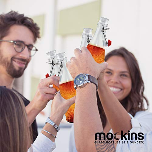 mockins Set of 6 | 8.5 oz. Glass Bottle Set with Swing Top