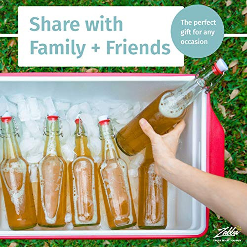 Otis Classic Swing Top Glass Bottles - Set of 6, 16oz w/ Marker