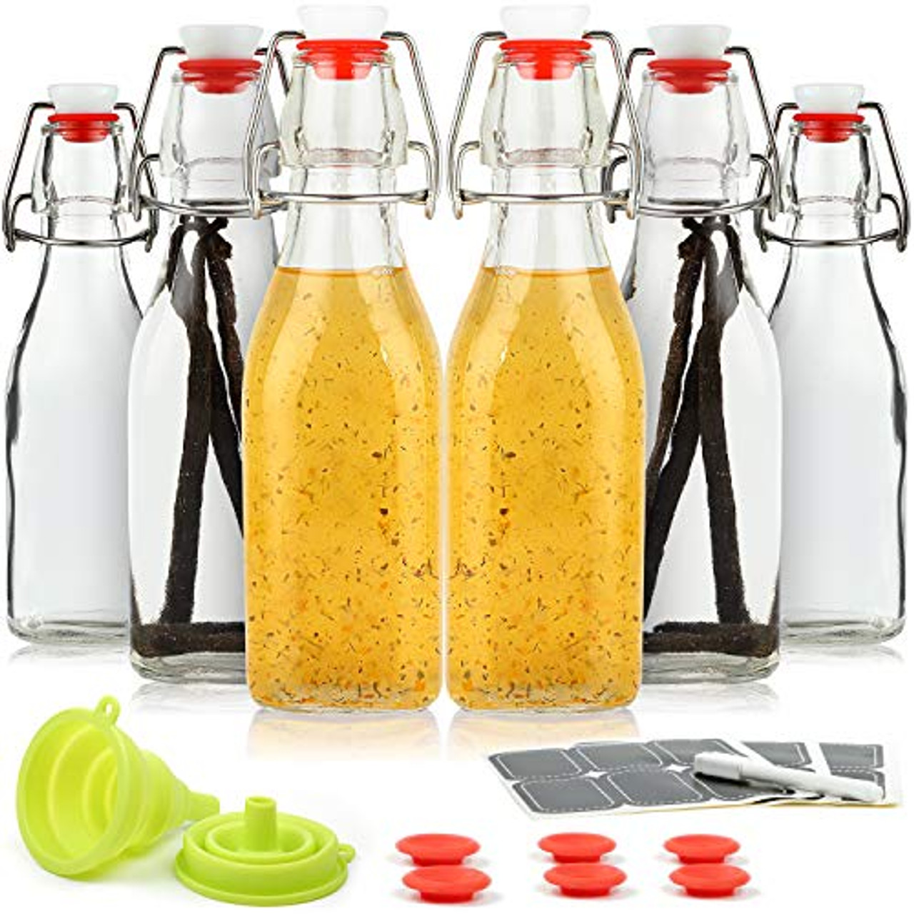 Glass Salad Dressing Bottles with Snap Top Caps  Salad dressing bottles, Salad  dressing, Glass restaurant