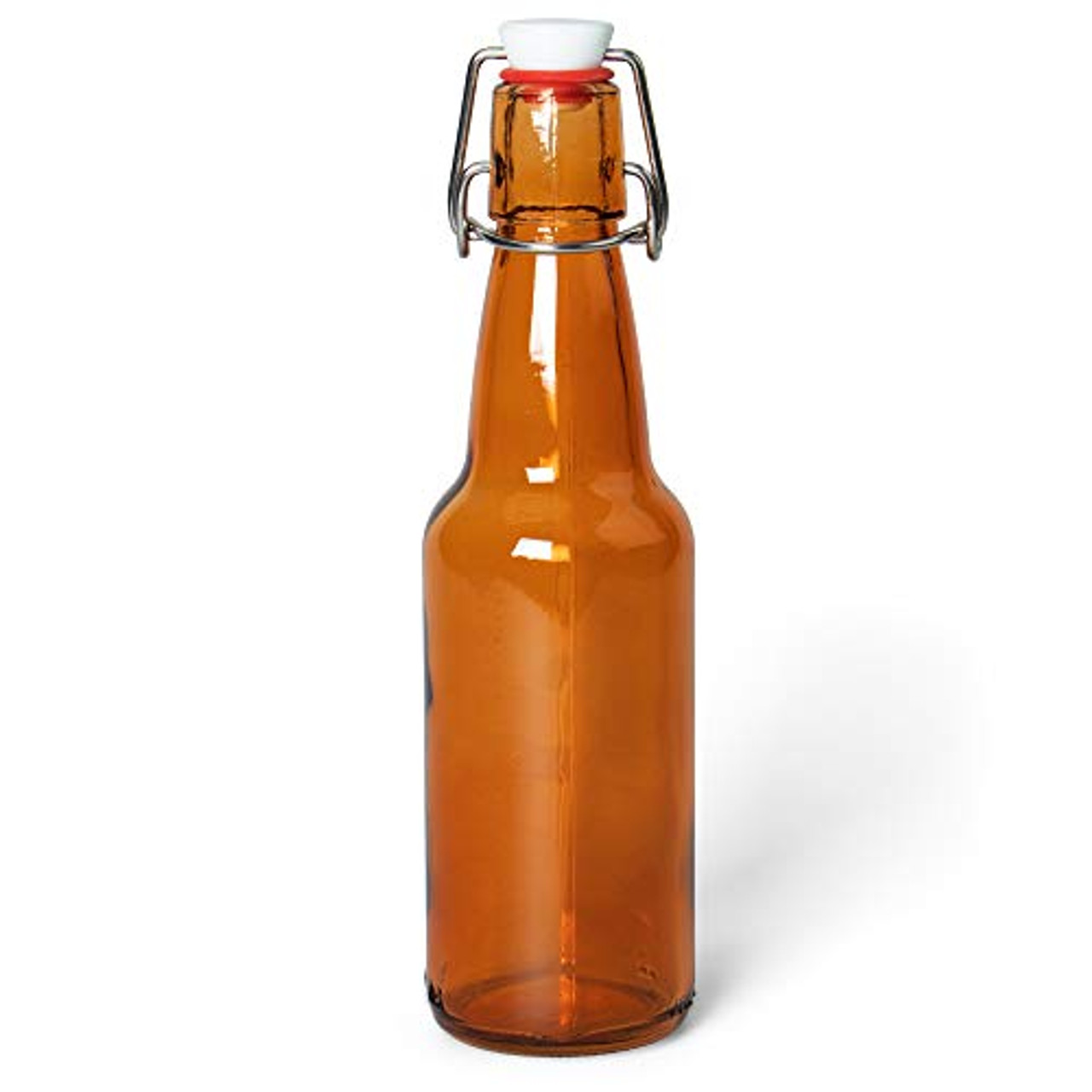 12 Pack of Glass Beer Bottles for Home Brewing - Square 8 oz