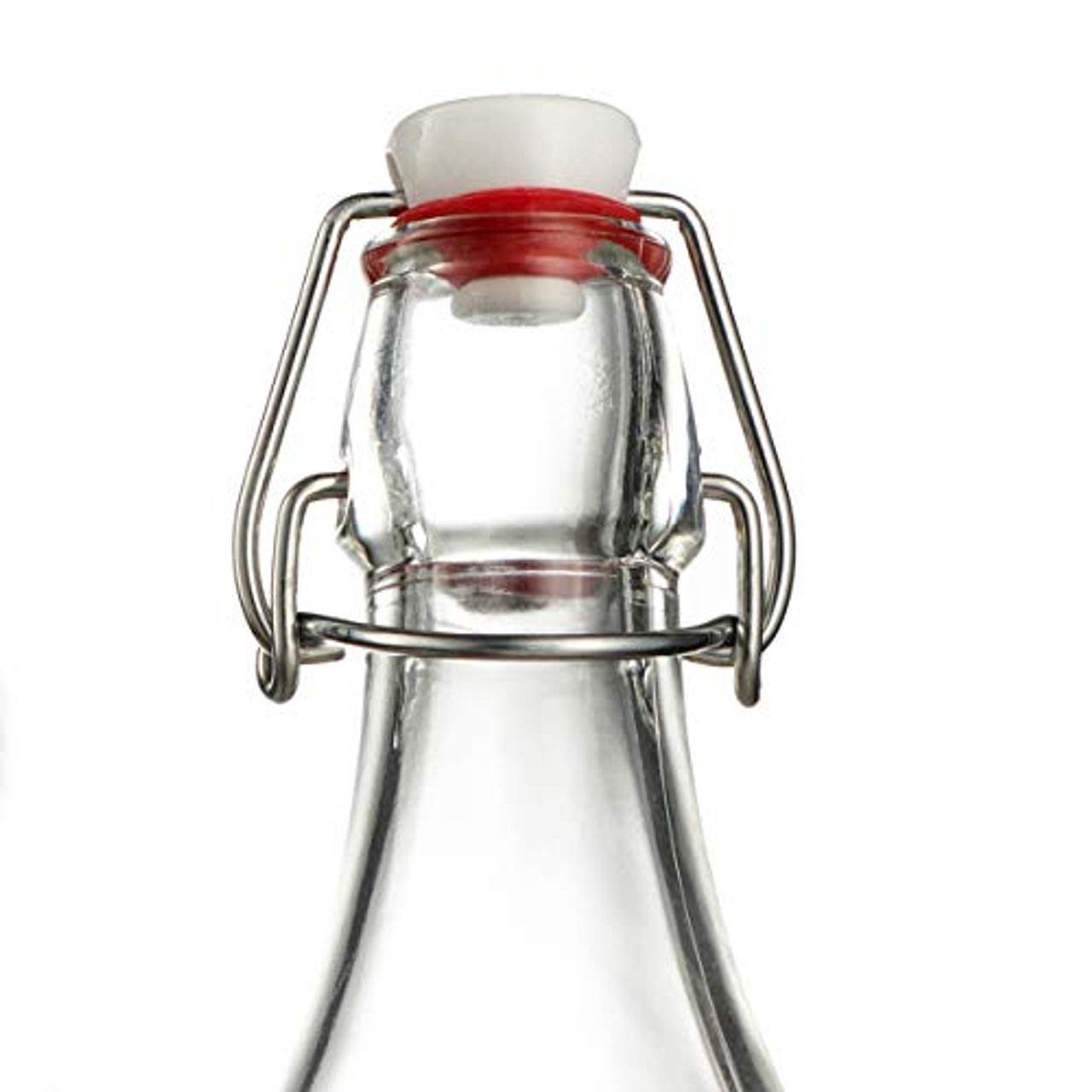 Swing Top Clear Glass SQUARE Bottle With Airtight Stopper