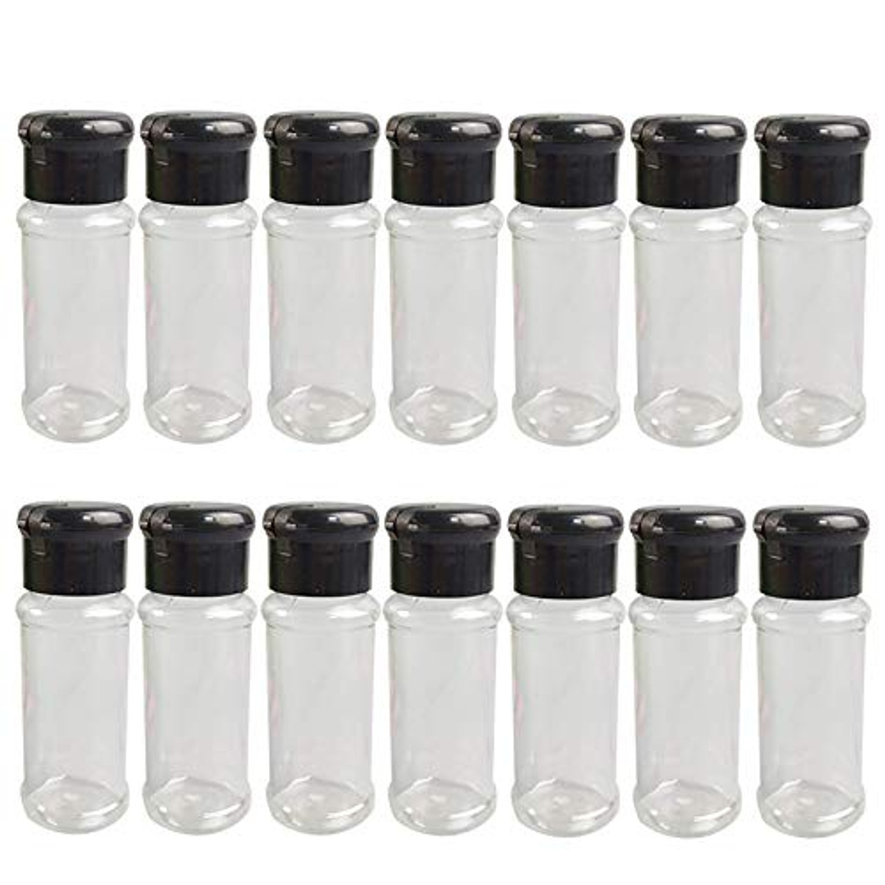 Set of 14 Pcs Empty Plastic Spice Bottles for Storing Barbecue