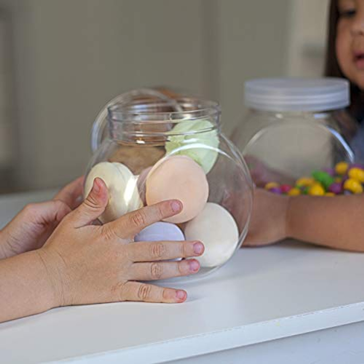 Candy Jar, Candy Jars with Lids, Cookie Jar for Kitchen Counter, Plastic Candy Jars for Candy Buffet and Party Table, Candy Buffet Containers, Cookie ...