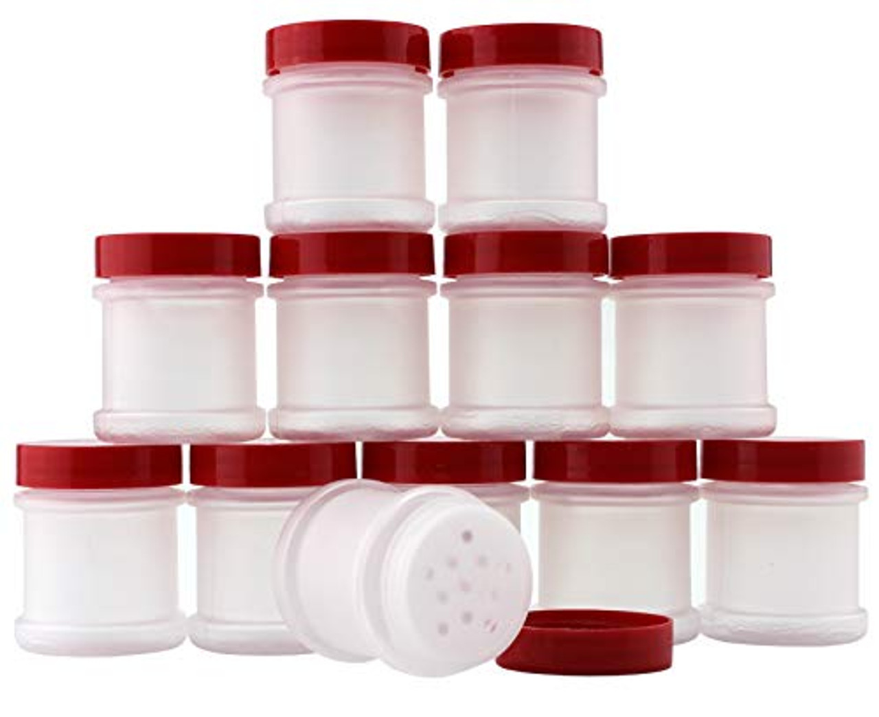 Mini Plastic Spice Jars w Sifters 12 Pack 2 Tablespoon Capacity