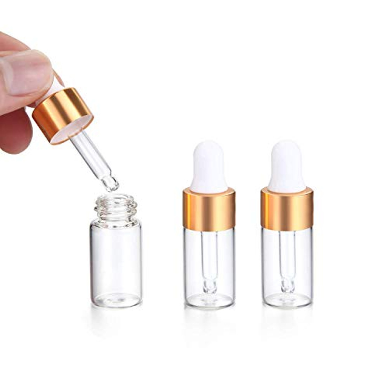 100,3ml Clear Glass Dropper Bottle,Mini Glass Eye Dropper Vials