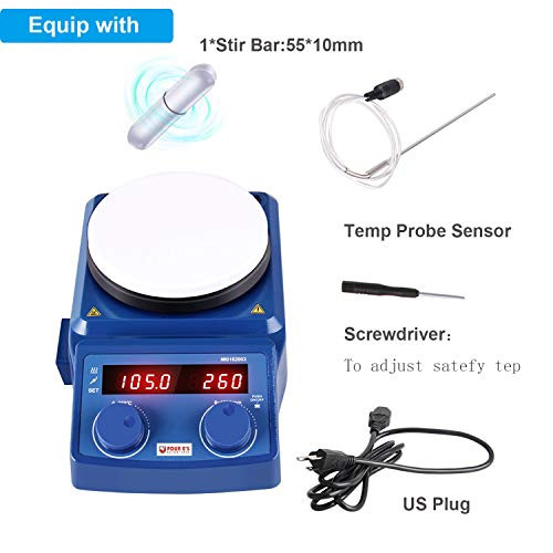 Four E's 5 Inch LED Digital Hotplate Magnetic Stirrer with Temp