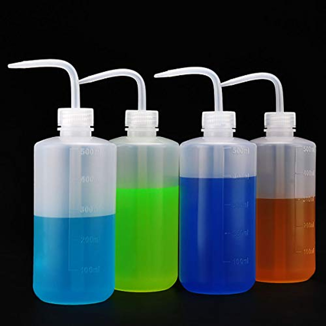 250/500ml Curved Mouth Diffuser Soap Wash Squirt Squeeze Bottle for Lab White 
