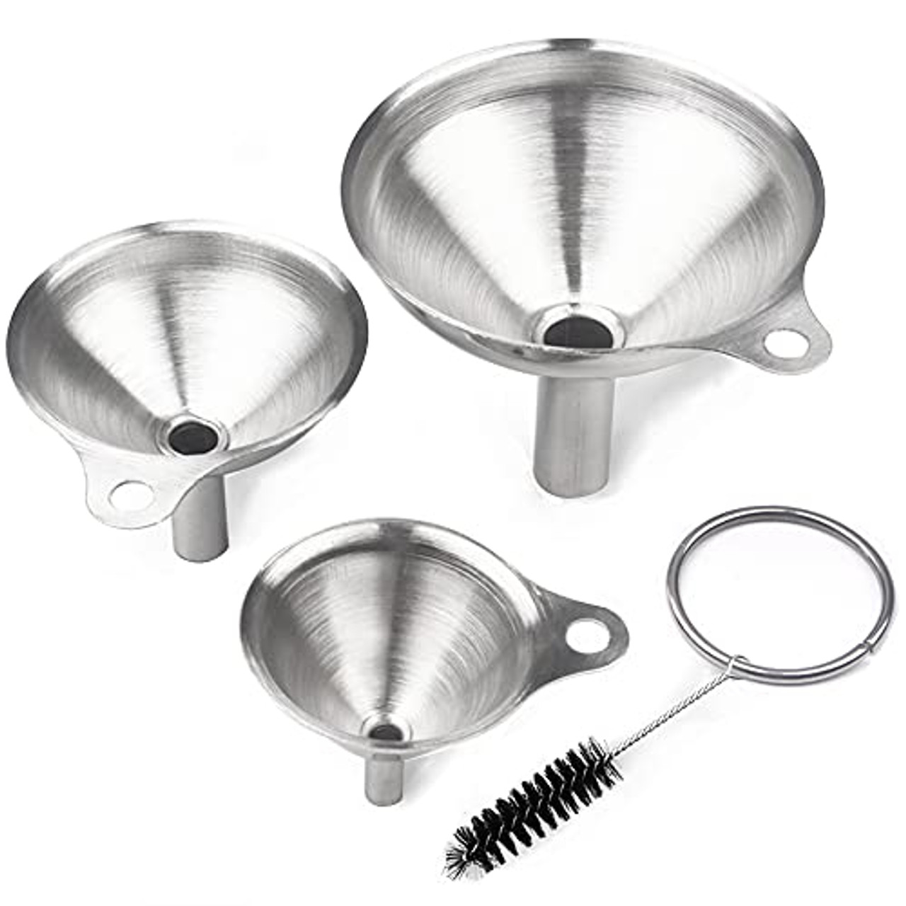 AIEVE Set of 3 Kitchen Funnels Small Funnel Stainless Steel Funnel with  Long Handle Funnels for Filling Bottles Liquid and Dry Ingredients,  Essential Oil, Spices, Powder, Flask, Silver price in Saudi Arabia