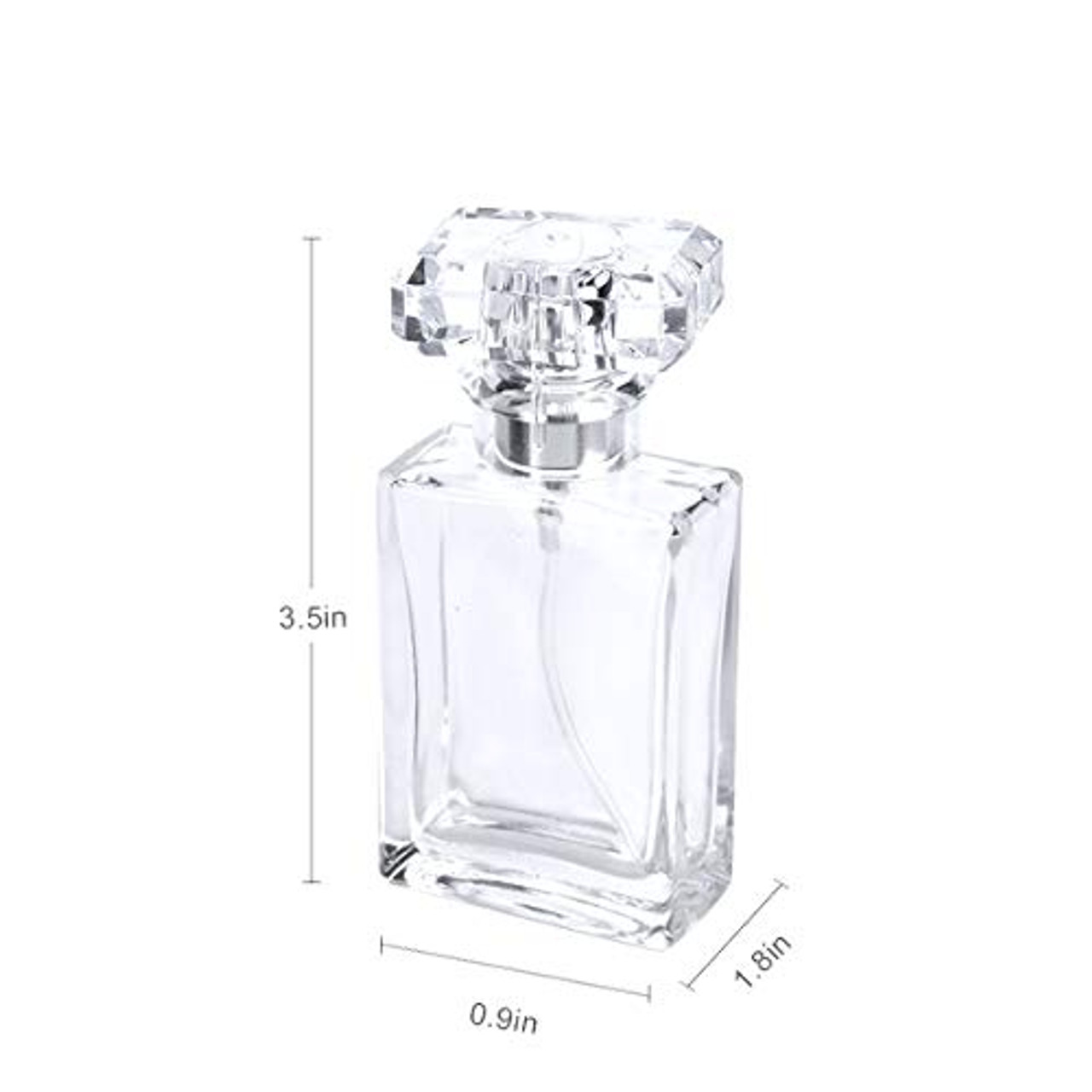 4 Pack-30ML +10ML Flint Glass Refillable Perfume Bottle, Square Portable  Cologne Atomizer Empty Bottle with Spray Applicator For Travel (Transparent