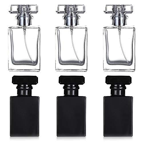 Pack 30ml oz Clear Black Refillable Perfume Bottle, Portable