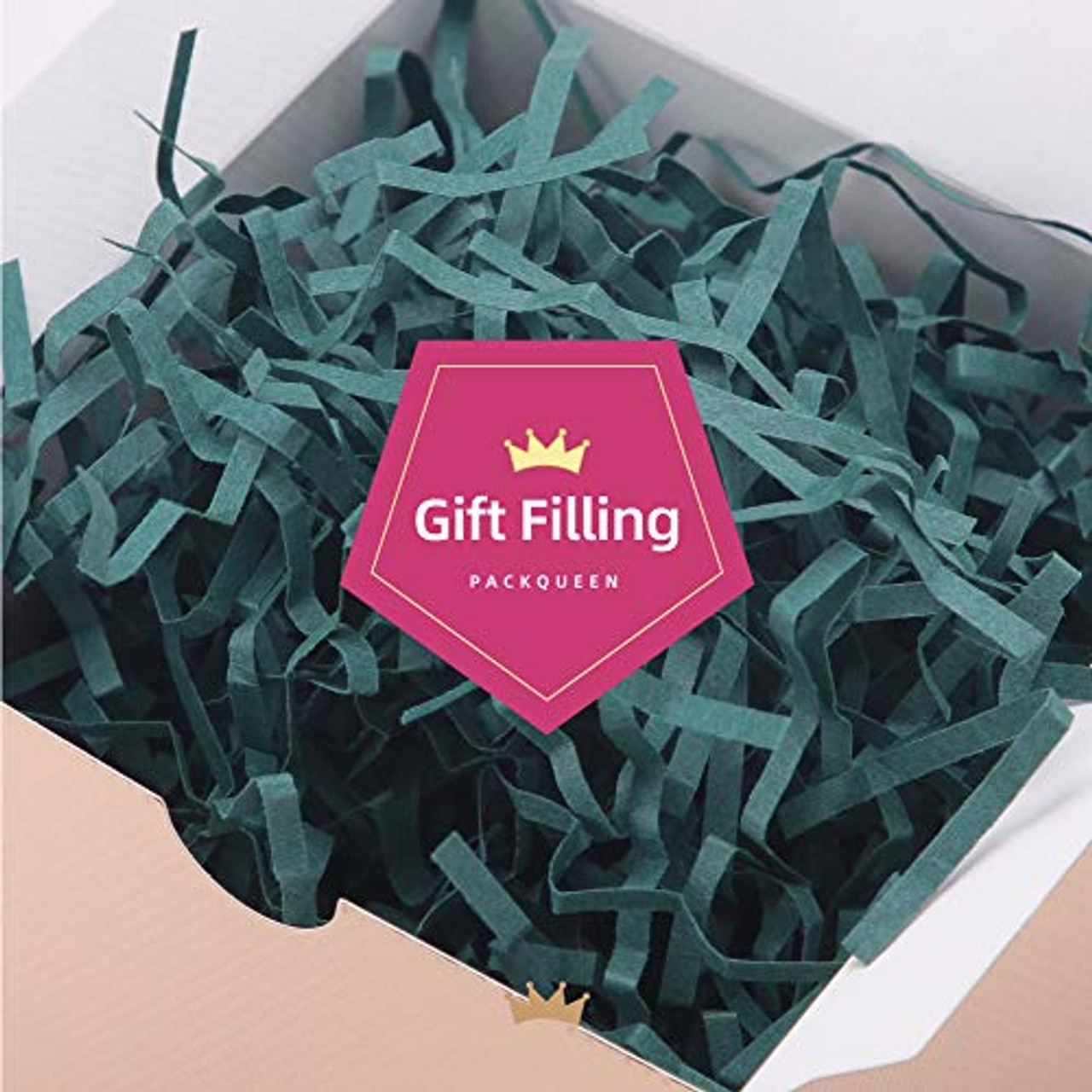 PACKQUEEN Crinkle Cut Paper Shred Filler, Green Shredded Paper for