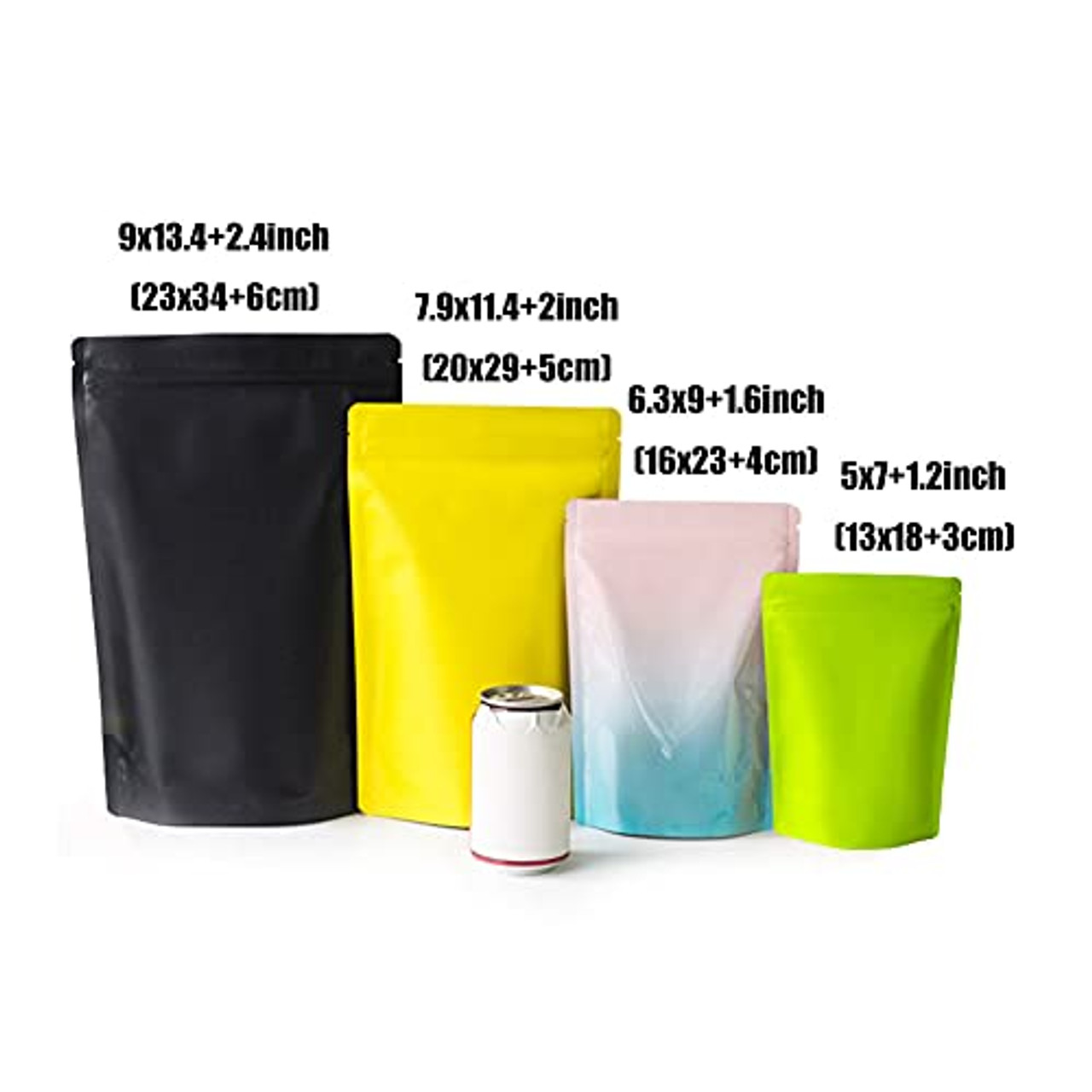 7.9x11.8 Candy Bags, 100PCS Stand Up Aluminum Foil Bags,Smell Proof  Bags,Reclosable Airtight Foil Bags,Reusable Food Pouches Bags with Zip