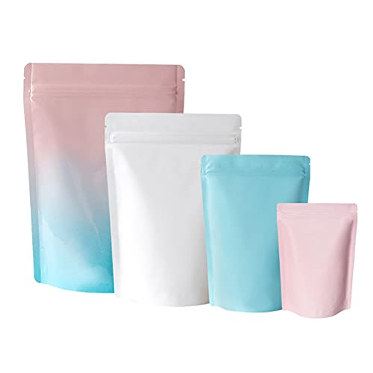 Solid Color Aluminum Foil Bag Reclosable Matte Standing Food Packaging Bag  with Display Window Self-Sealed Plastic Zipper Bags