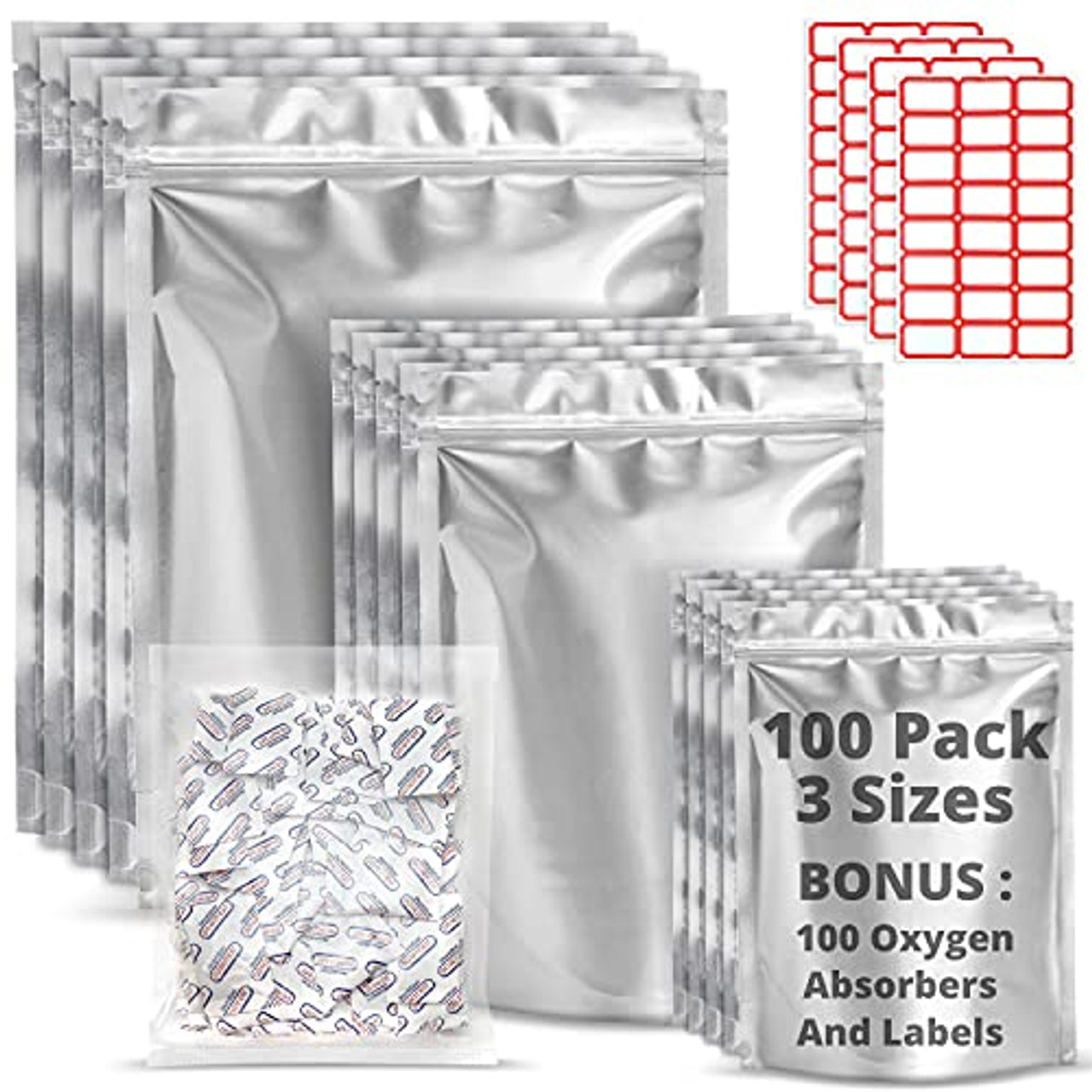 50PCs 8.7 Mil Thick Mylar Bags for Food Storage Aluminum Heat Sealable Bags  Storage Bags 1 Gallon/ 2 Quart /Small Size - Walmart.com