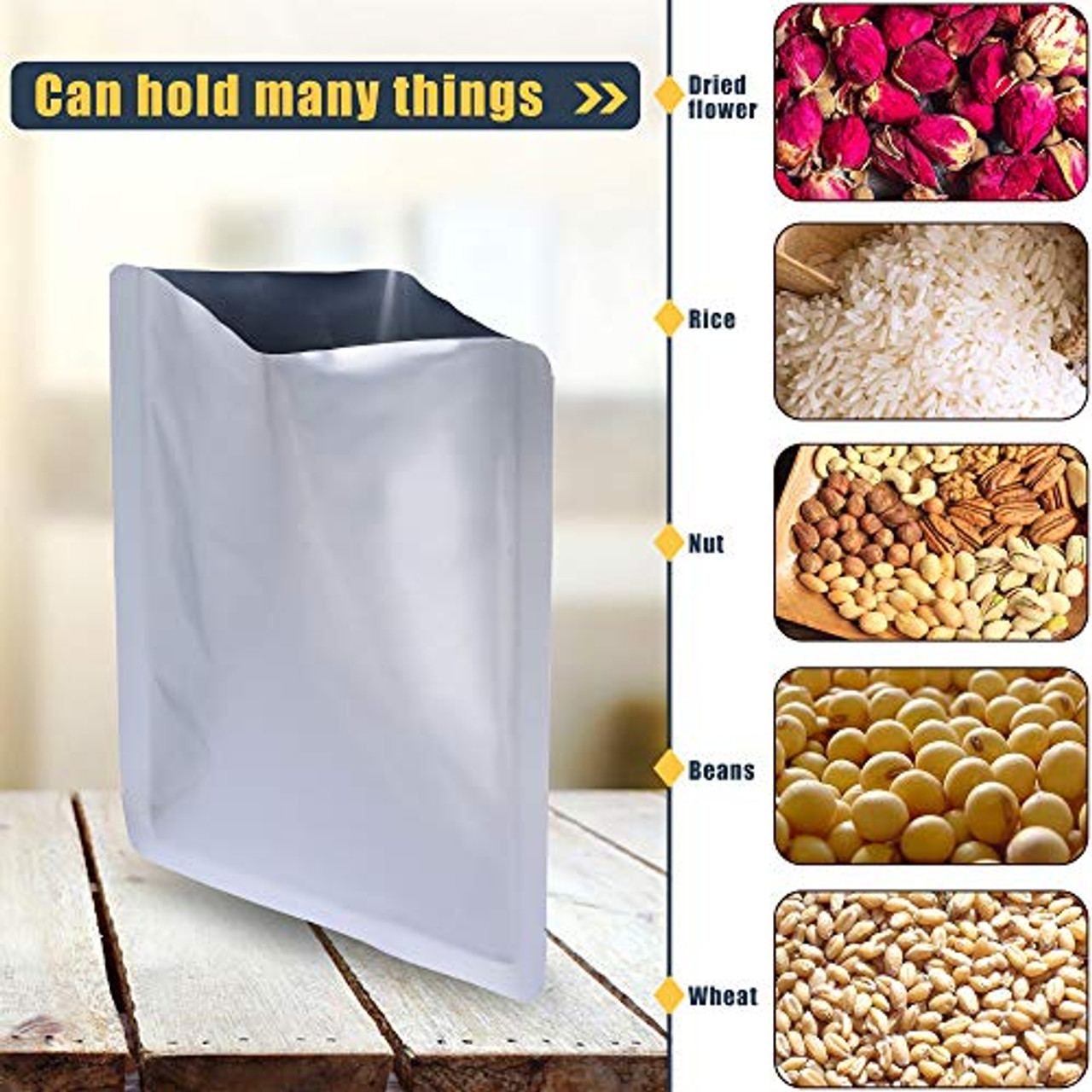 30 Packs 2 Gallon Mylar Bags for Dehydrated Vegetables, Grains, Legumes and  Emergency Long Term Food