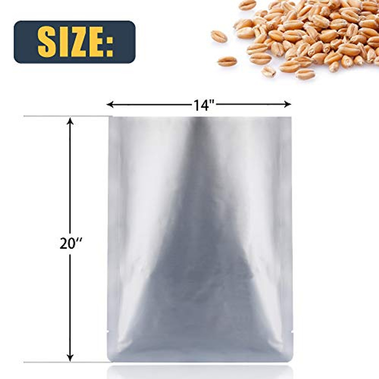 30 Packs 2 Gallon Mylar Bags for Dehydrated Vegetables, Grains, Legumes and  Emergency Long Term Food