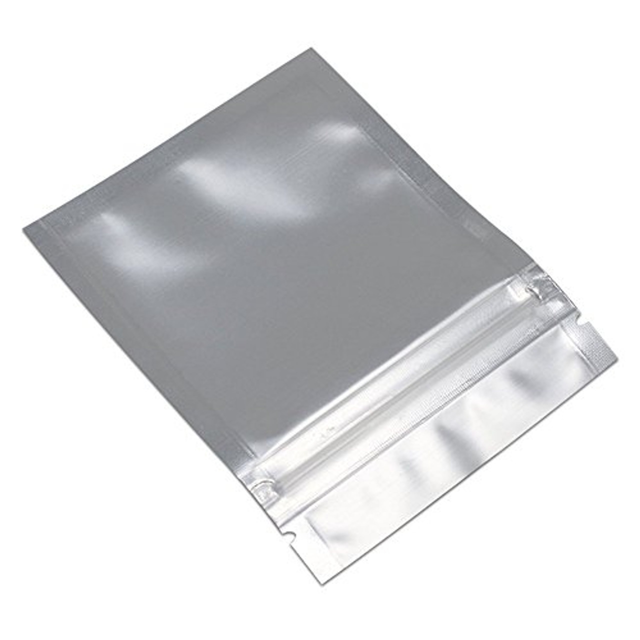 100 Pc Pouch Bag 6 x 9 Clear Front Aluminum Foil Resealable Ziplock –