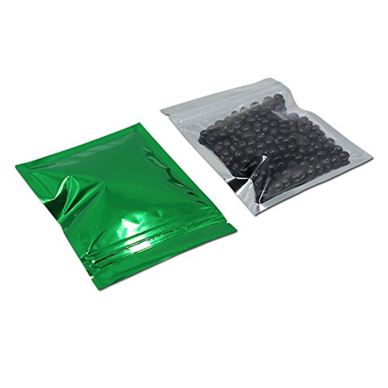 100 Pack 4x5 inch Glossy Green Resealable Frosted Clear Front Mylar Foil  Zipper Lock Pouch for Zip Reclosable Lock Food Storage Bags Heat Seal  Pouches