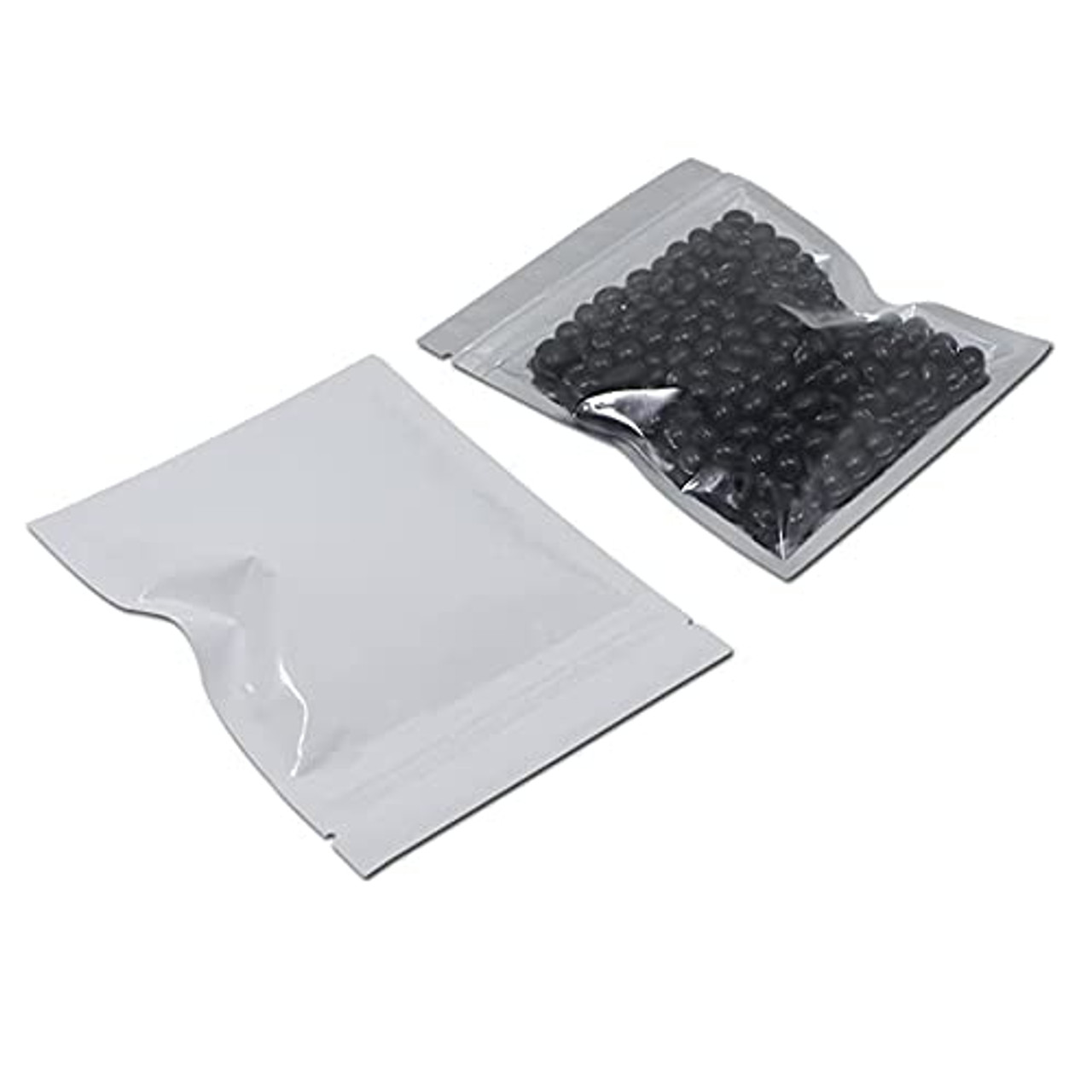  100 Count Mylar Heat Seal Bags - White and Clear Mylar Vacuum Seal  Bags - Food Grade Sealable Bags for Packaging and Samples - Small Flat  Sample Bags Sealable With Tear